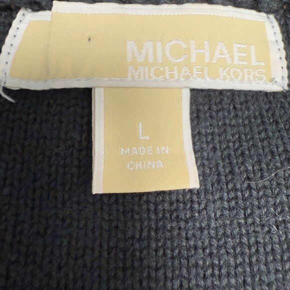 Women's MICHAEL‎ KORS Black Pullover Split-Hem Sweater- Size L - Picture 4 of 6